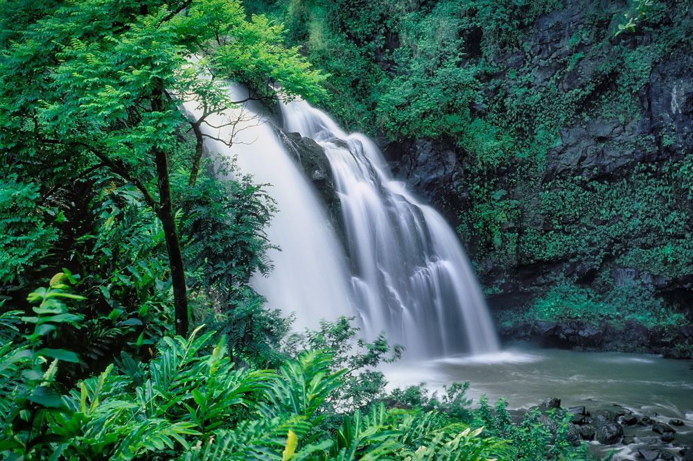 #2670 Waterfall on the Road to Hana on the Island of Maui, Hawaii