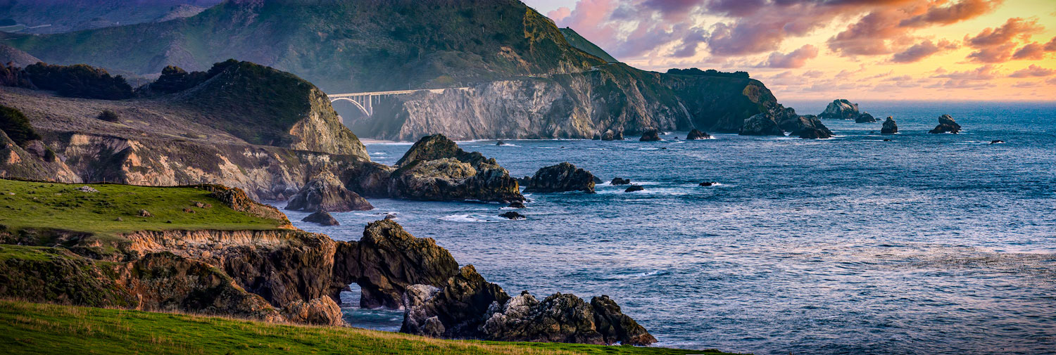 #1042 The Big Sur Coastline of California with the Rocky Creek Bridge in the Distance