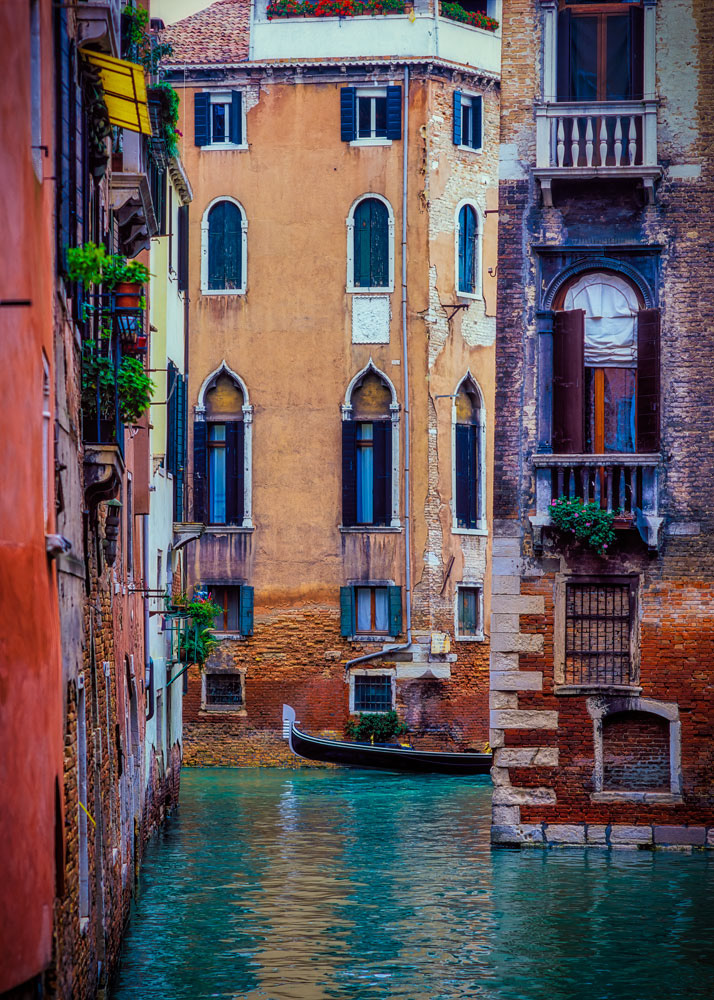 #2128 Gondola on Small Canal in Venice