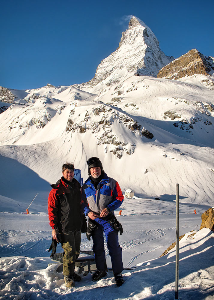 #4019 The Photographer and his son, Chris, at the Zermatt Ski Resort and Matterhorn              (Facial hair was temporary)
