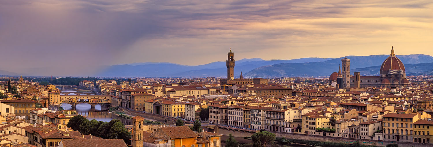 #2111C Panoramic View of the City of Florence, in the Tuscany Region, from the Piazzale Michelangelo 