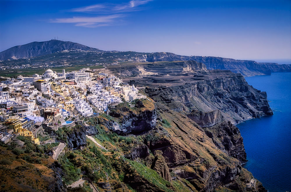 #2924 The Cliff Top Village of Fira on the Island of Santorini