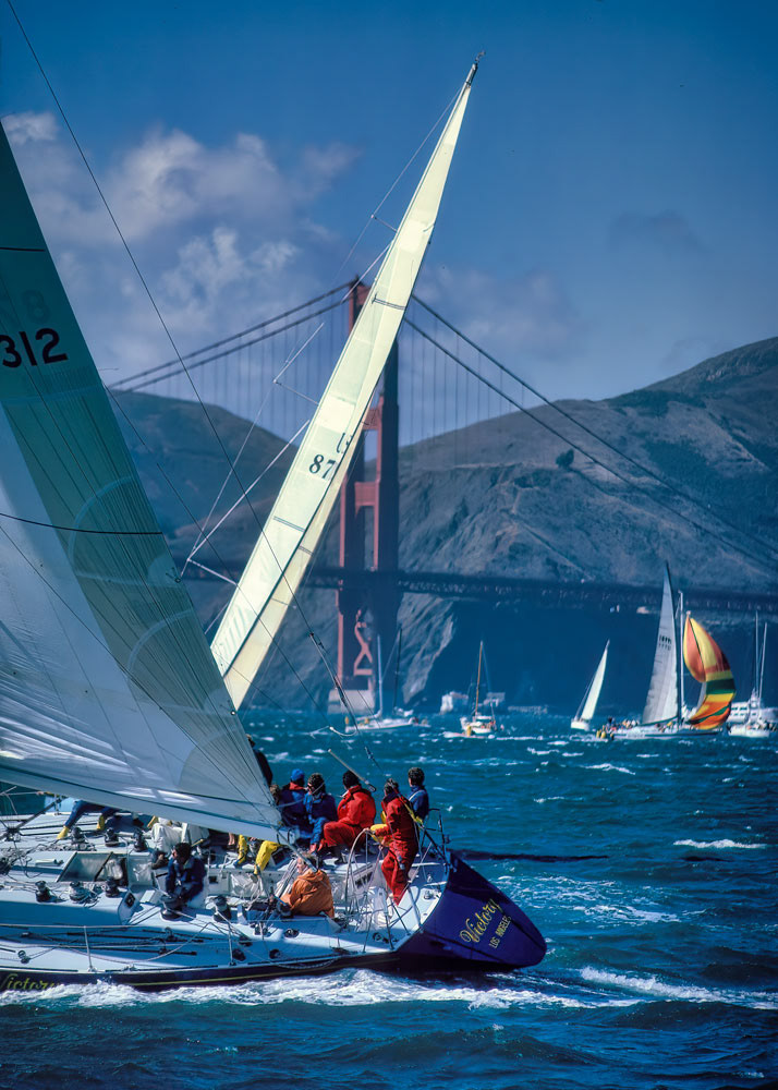 #4601 Yacht Racing on San Francisco Bay with the Golden Gate Bridge in the Background
