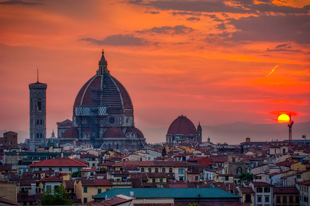#2113 The Duomo (Cathedral), at Dusk in the City of Florence