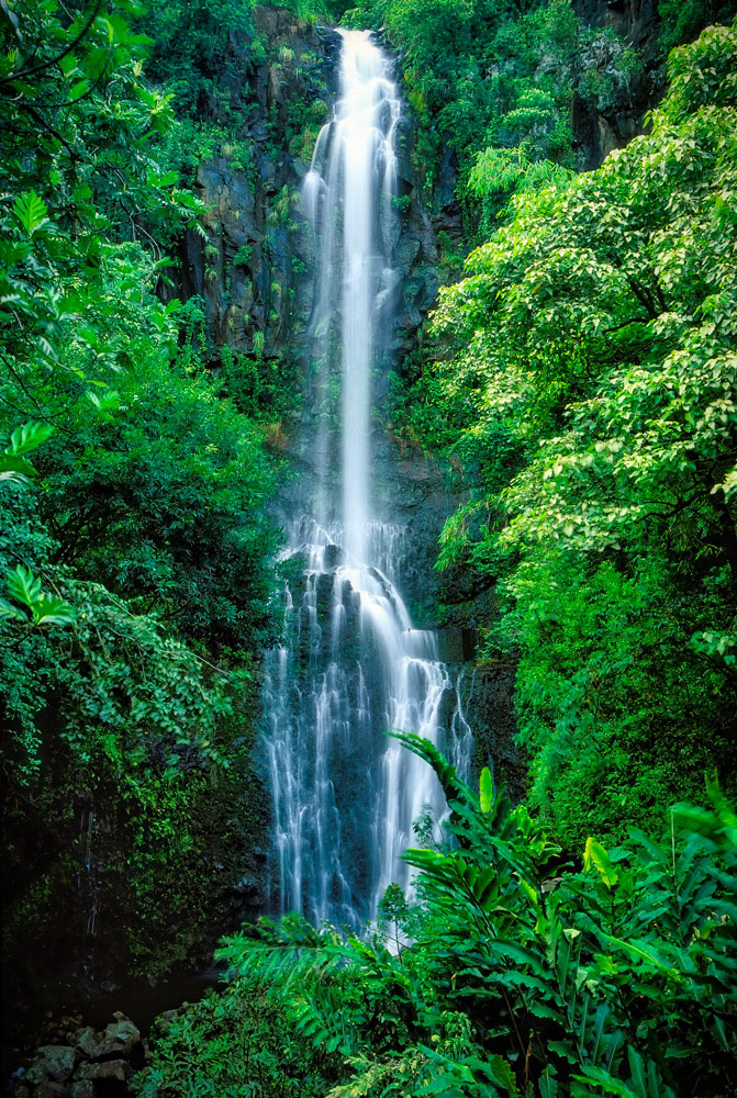 #2671 The South Wailua Waterfall near Hana on the Island of Maui, Hawaii