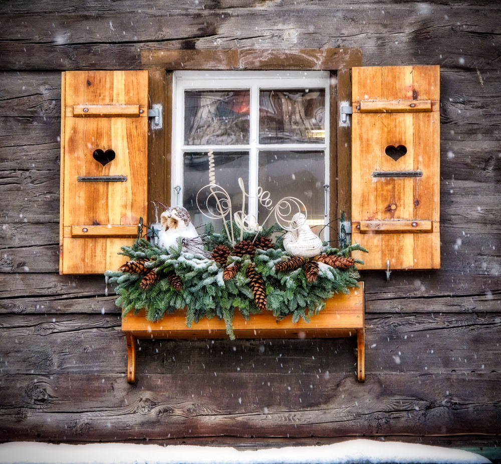 #4015 A Decorated Window on a House in the Village of Zermatt