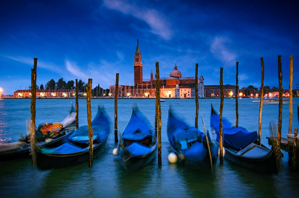 #2145 Gondolas and The Island of San Gorgio Maggiore in Venice