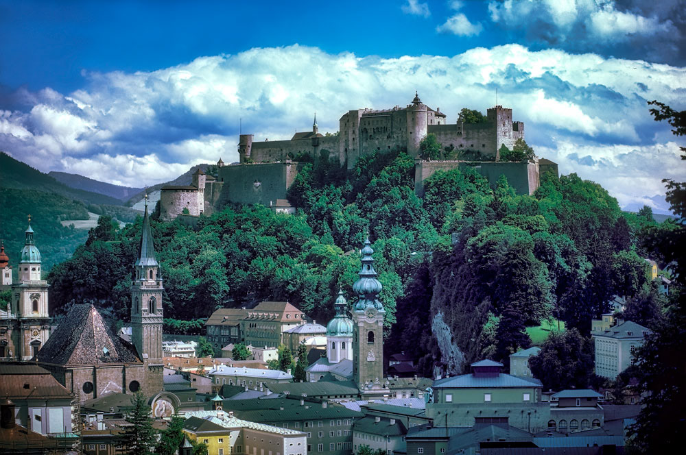 #2742 Old Town Salzburg and the Hohensalzburg Fortress (built in 1077) on the Hill