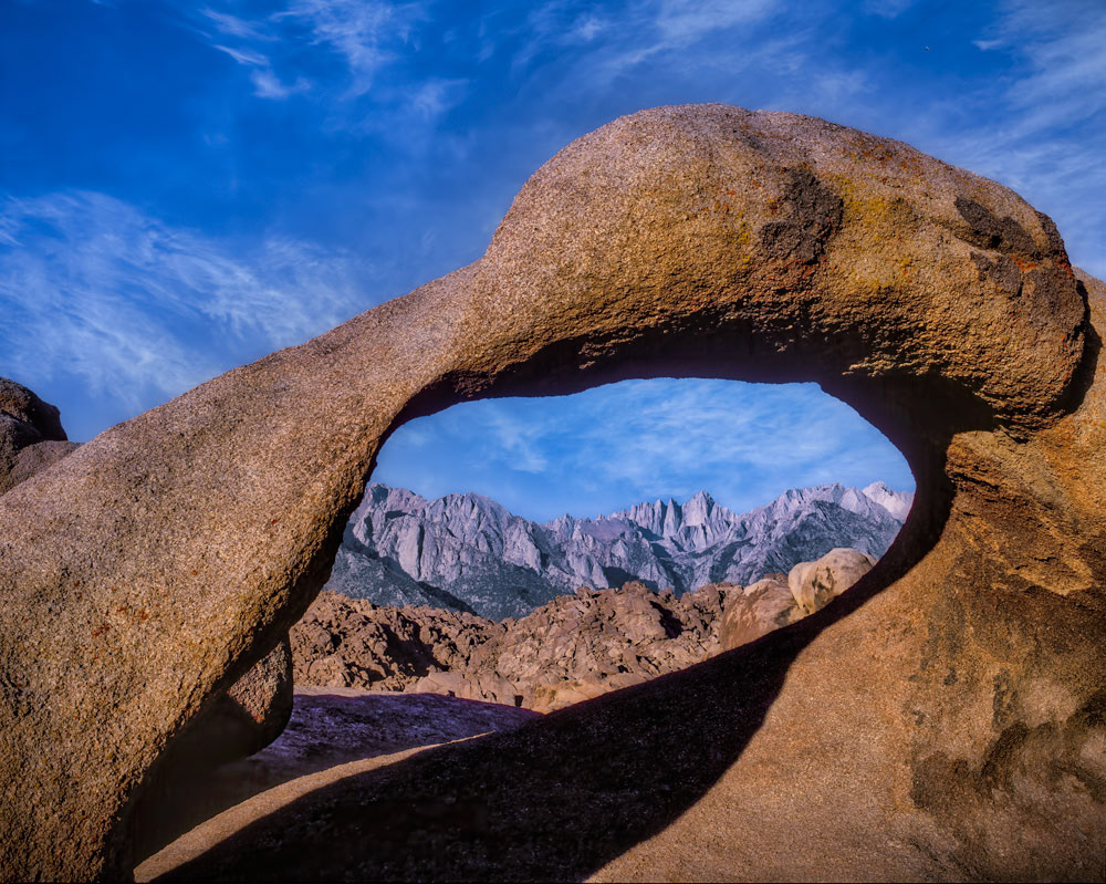 #1201 Arch at the Alabama Hills National Scenic Area in the Eastern Sierras, with Mt. Whitney in the Distance,