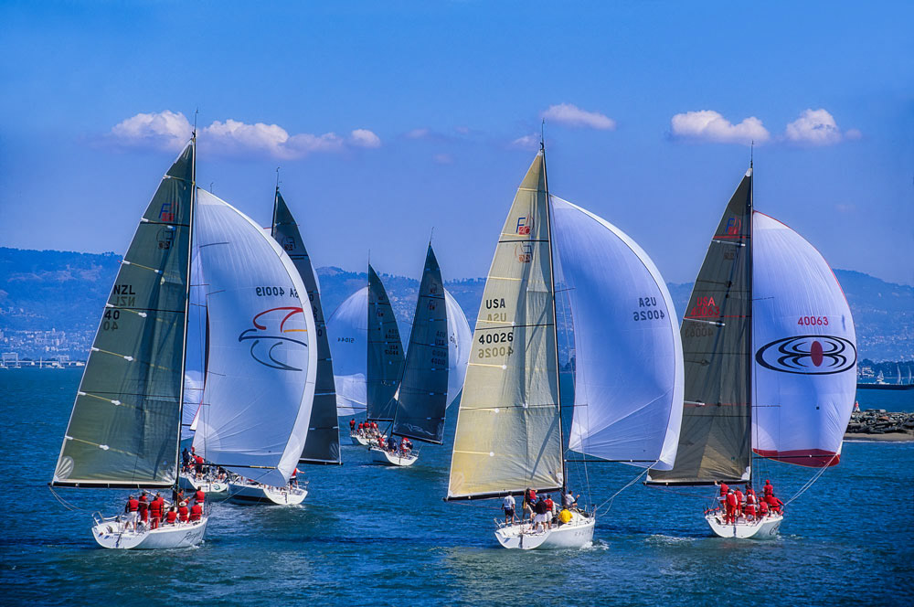 #4605 Yacht Racing, with Spinnakers up, on San Francisco Bay
