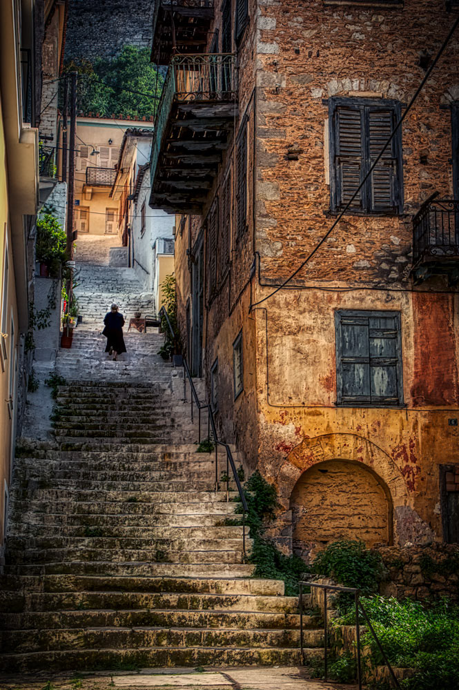 #2853 Stone Stairway and Old Buildings in the Town of Nafplion