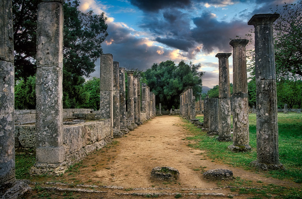 #2840 Column Lined Street in Ancient Olympia, a UNESCO World Heritage Site and the birthplace of the Olympics