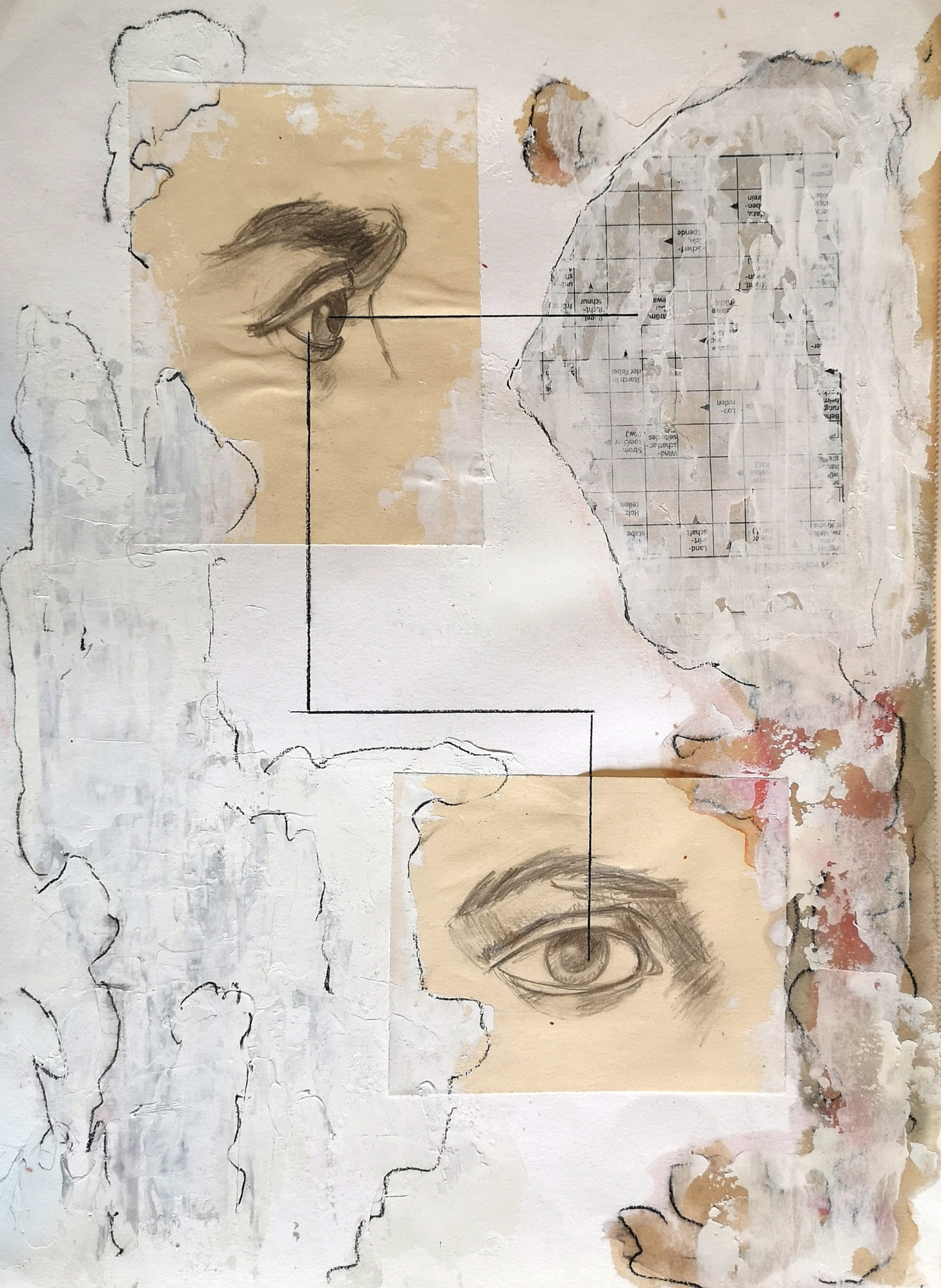 Skizze Zeichnung, Collage