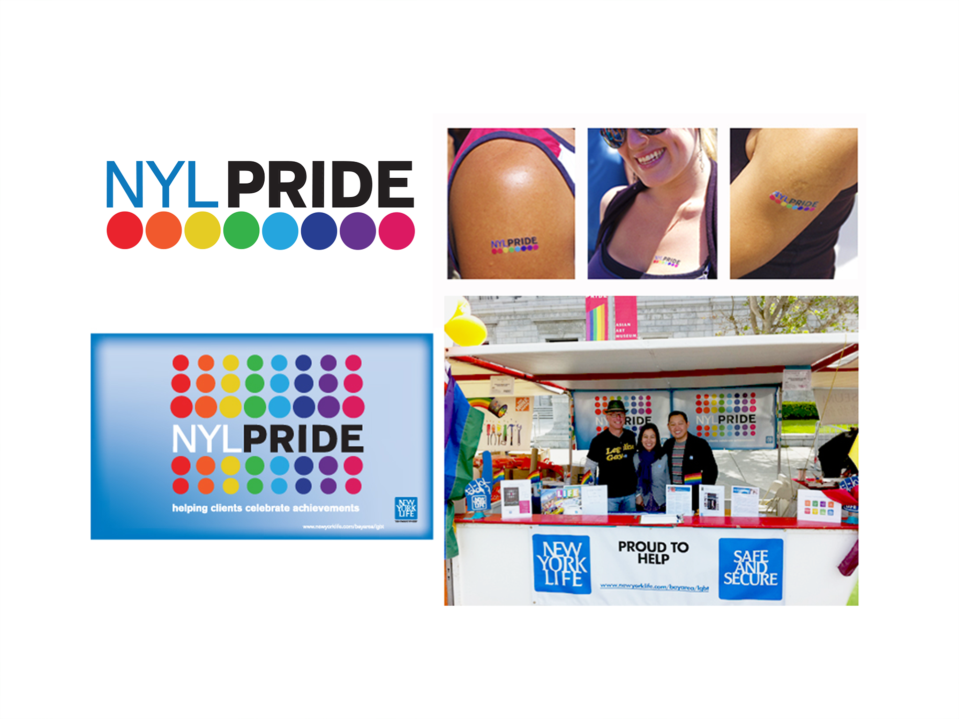 New York Life Insurance: Pride Event 2024 Logo, Temporary Tattoo, and Banner 