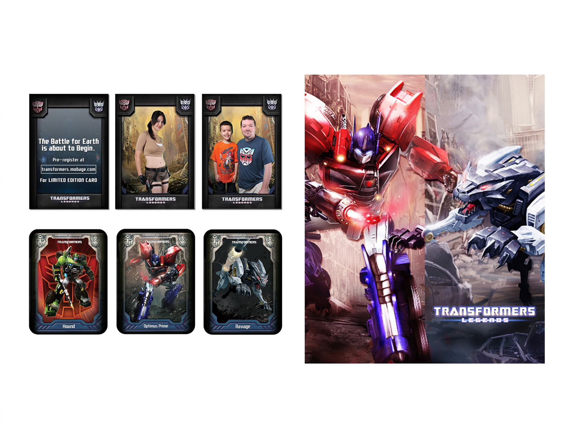 DeNA: PAX (Penny Arcade Expo) Transformers Legends Event Photo Booth Cards, Trading Stickers, Event Poster