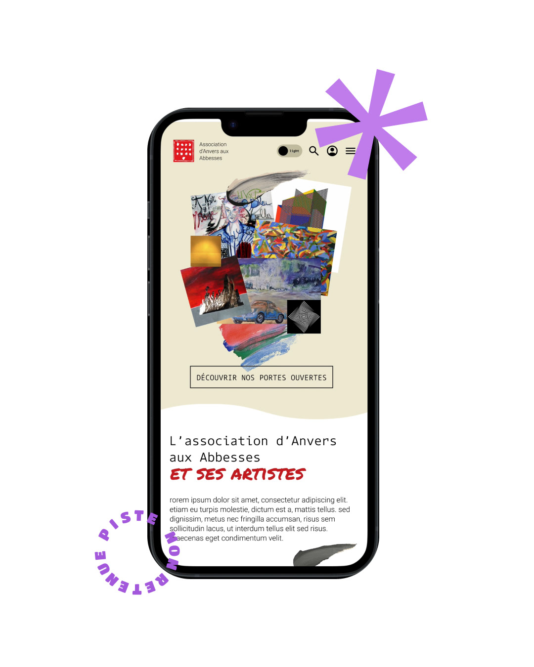 AO Association d'Anvers aux Abbesses - site mobile et desktop