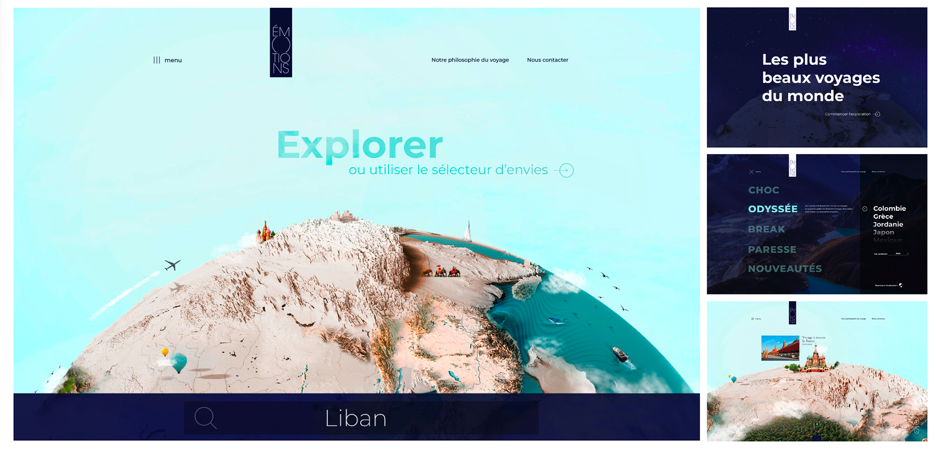 Projet de refonte du site Emotions. Réalisé avec Altavia Nantes.