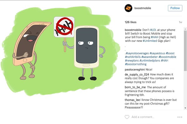 Boost Mobile facebook ad mockup