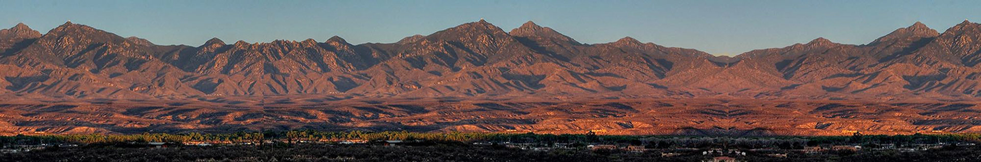 "Extended" View of Tubac, Arizona at Sunset with the Santa Rita Mountains as the Backdrop