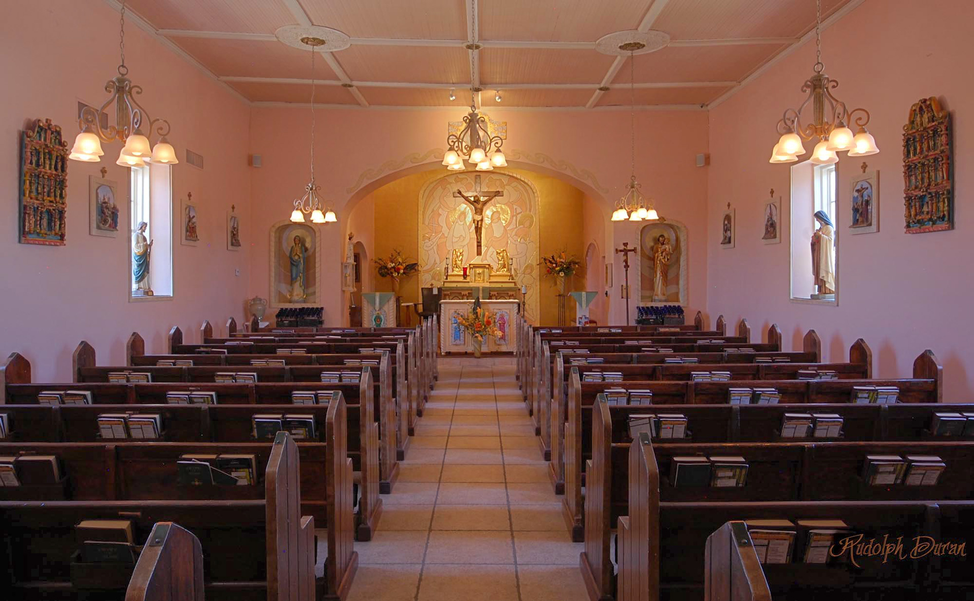 Tubac Saint Ann's Catholic Church Pews and Altar