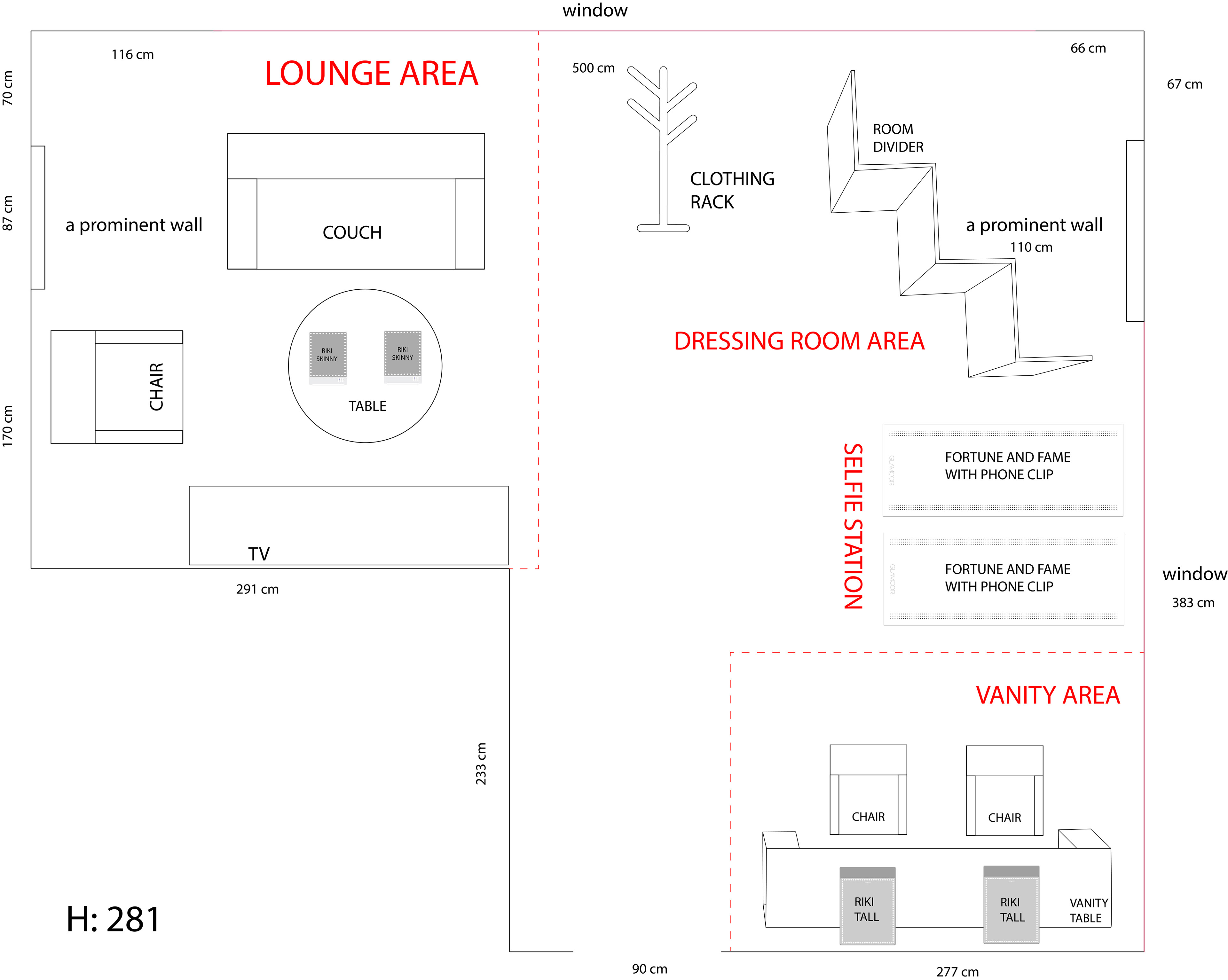 Glamour/Glamcor Room- Floor Plan