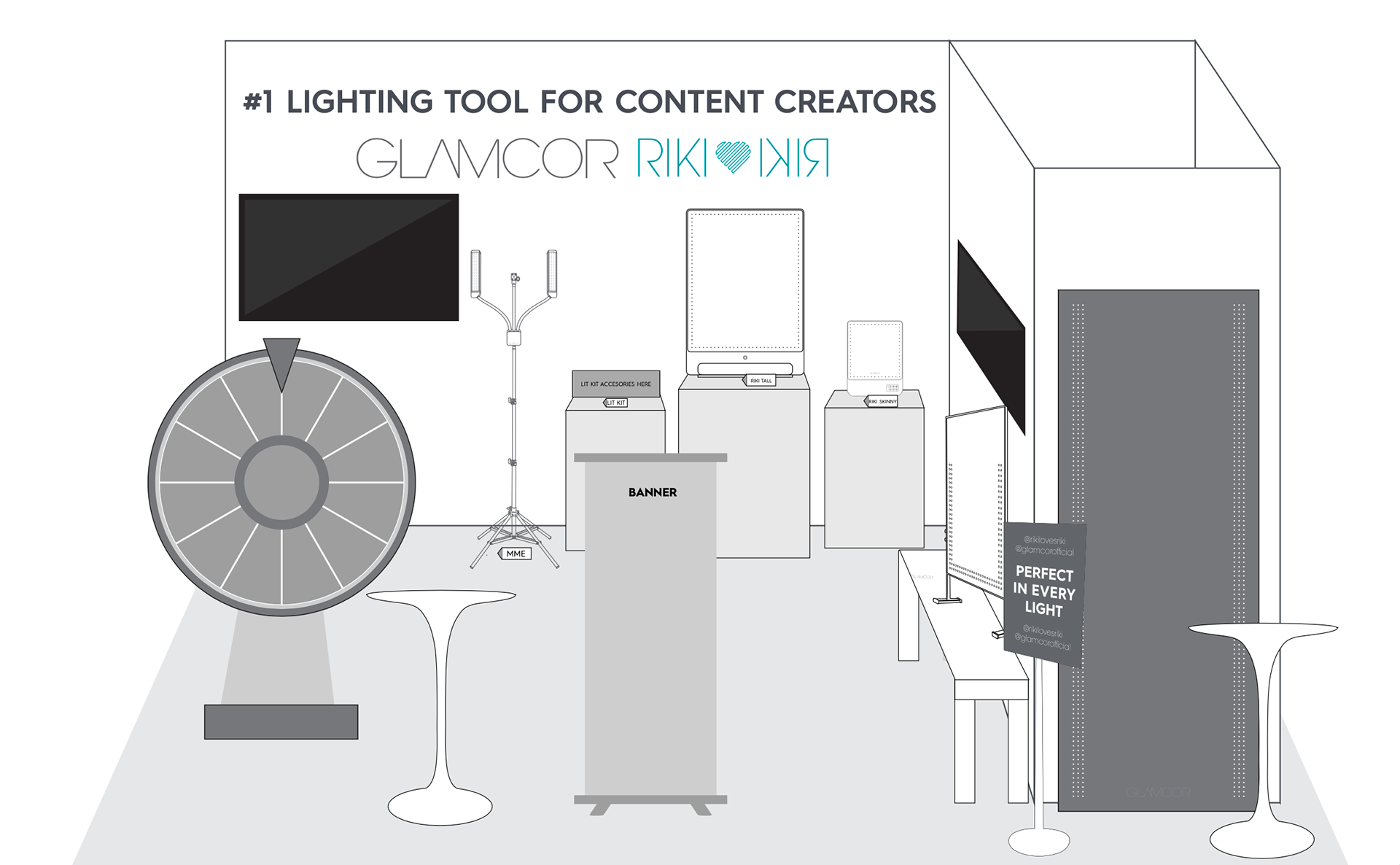 GLAMCOR/RIKILOVESRIKI Booth Mockup