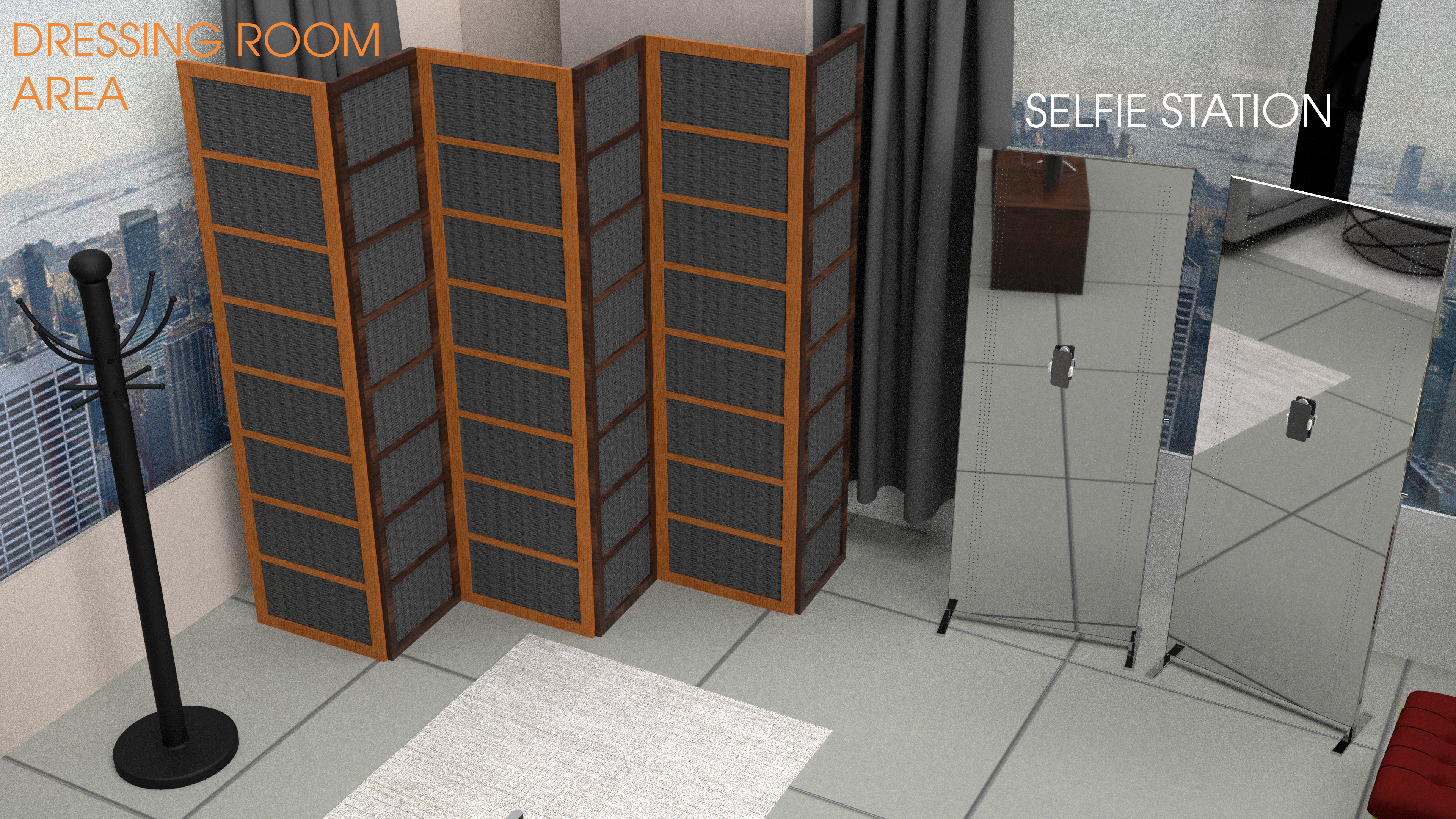 Glamour/Glamcor Room- 3D Mockup - View 1