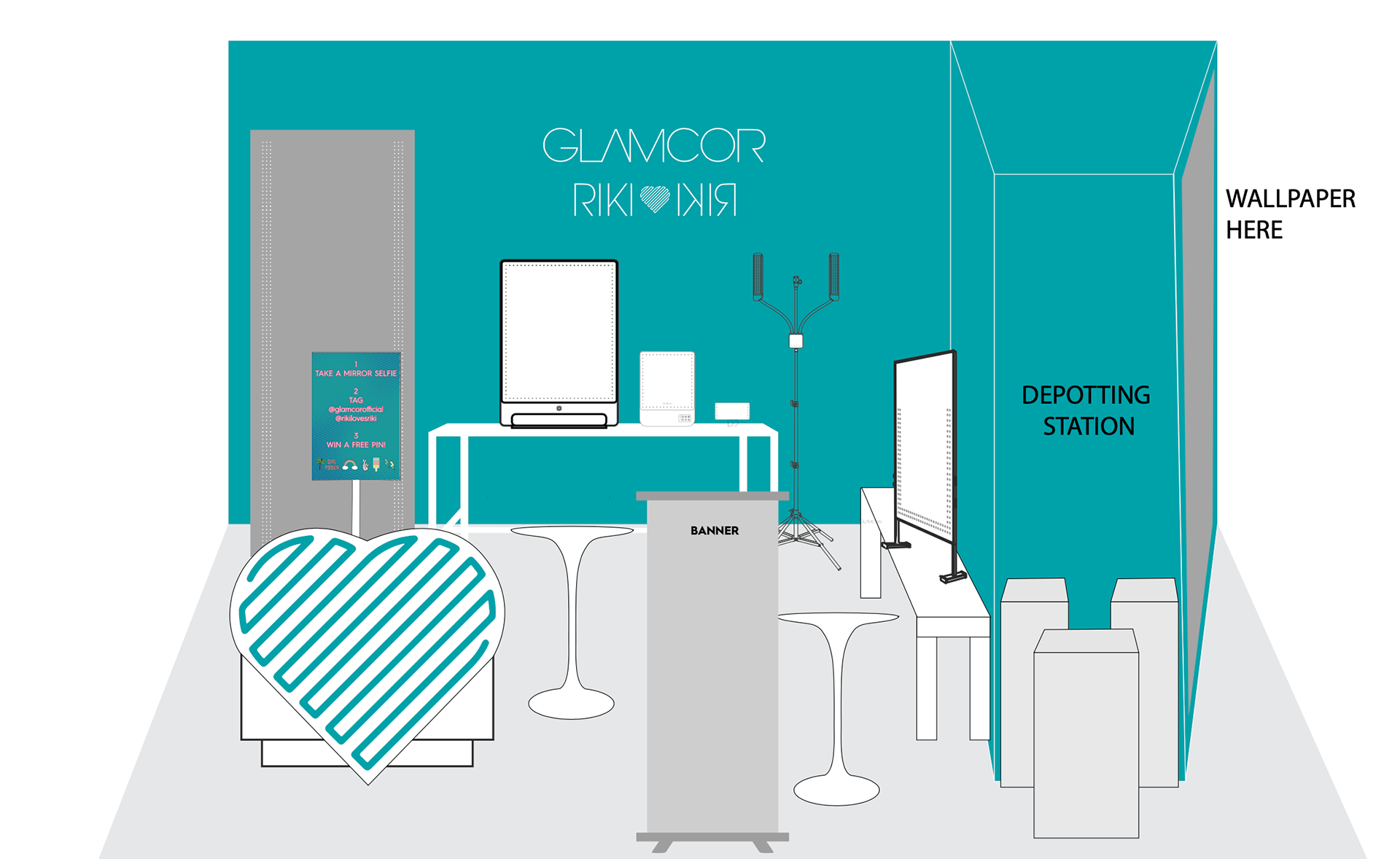 GLAMCOR/RIKILOVESRIKI Booth Mockup
