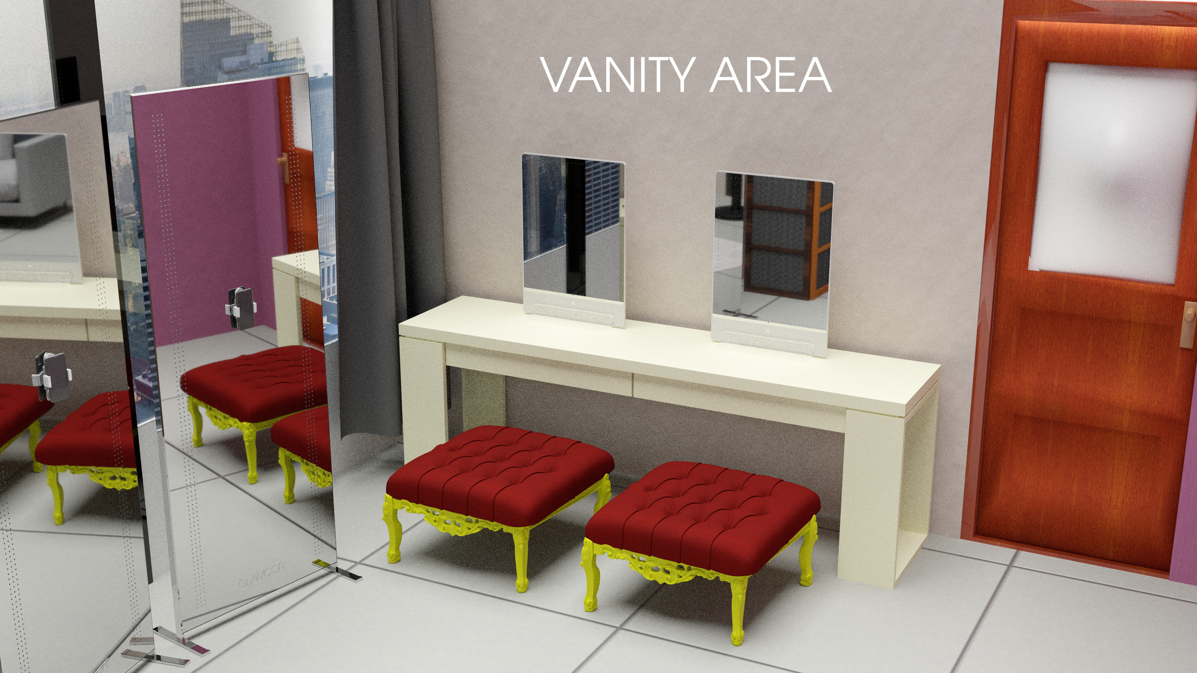 Glamour/Glamcor Room- 3D Mockup - View 3