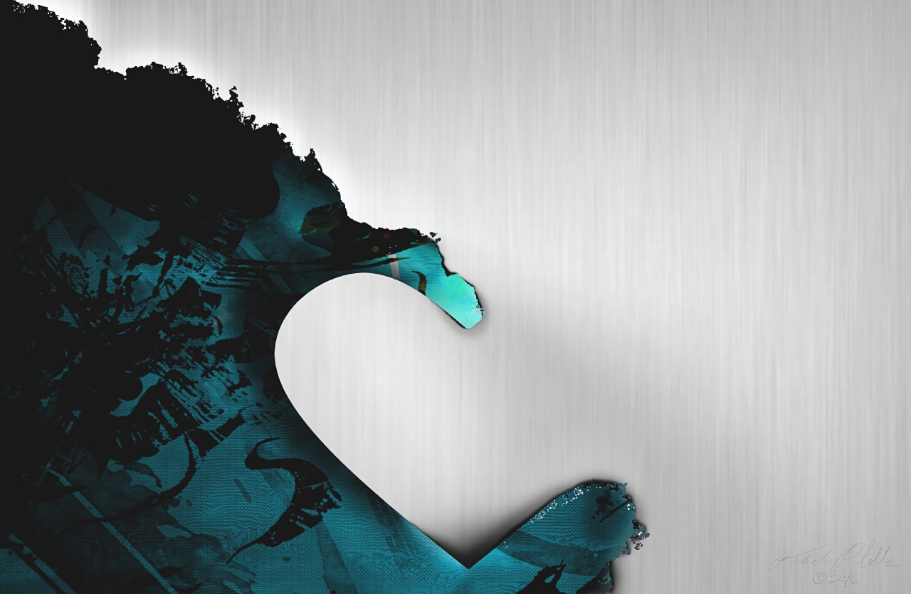Metalic Heart | Abstract Art