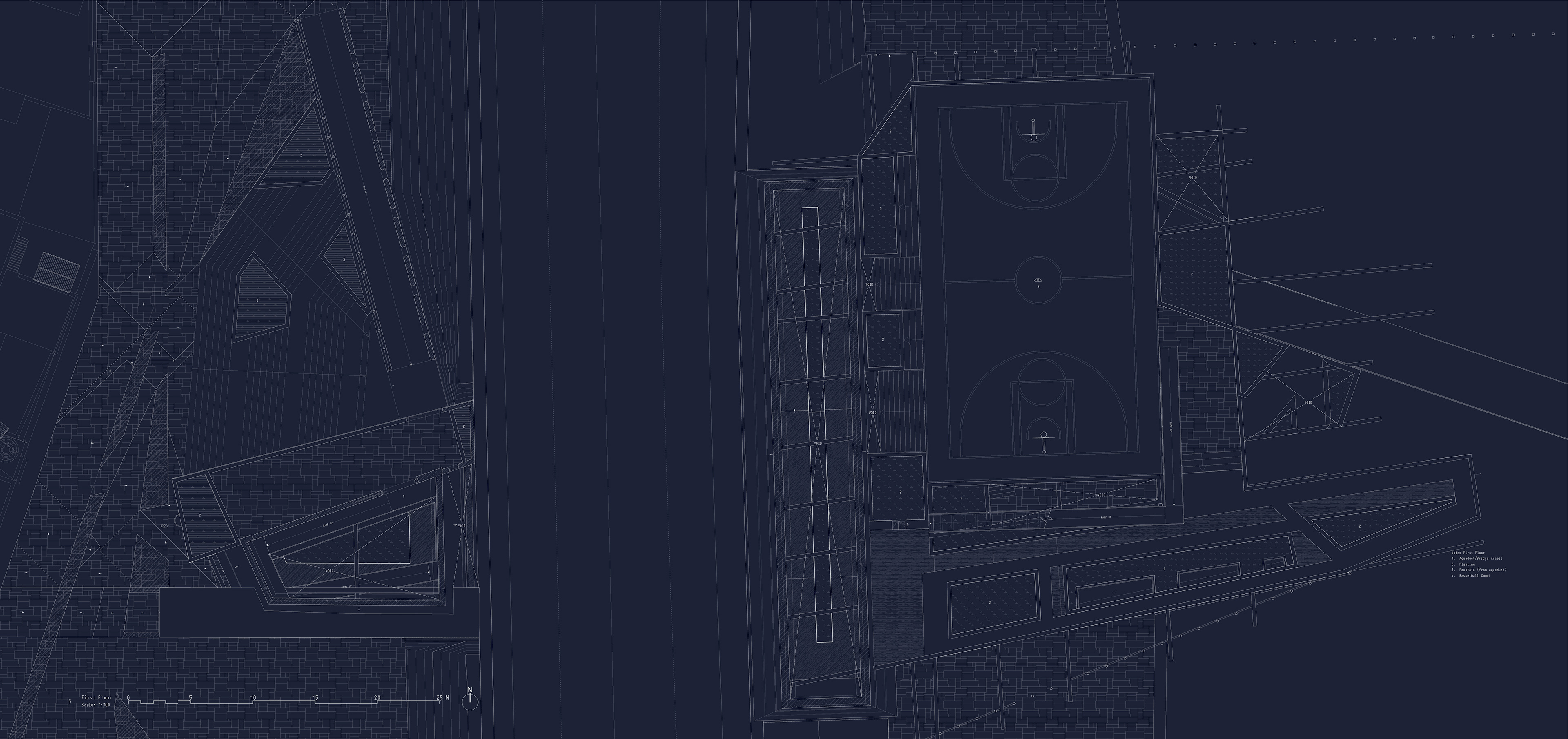 L +1/ Public amenities: steps, basketball court, roof-top gardens
