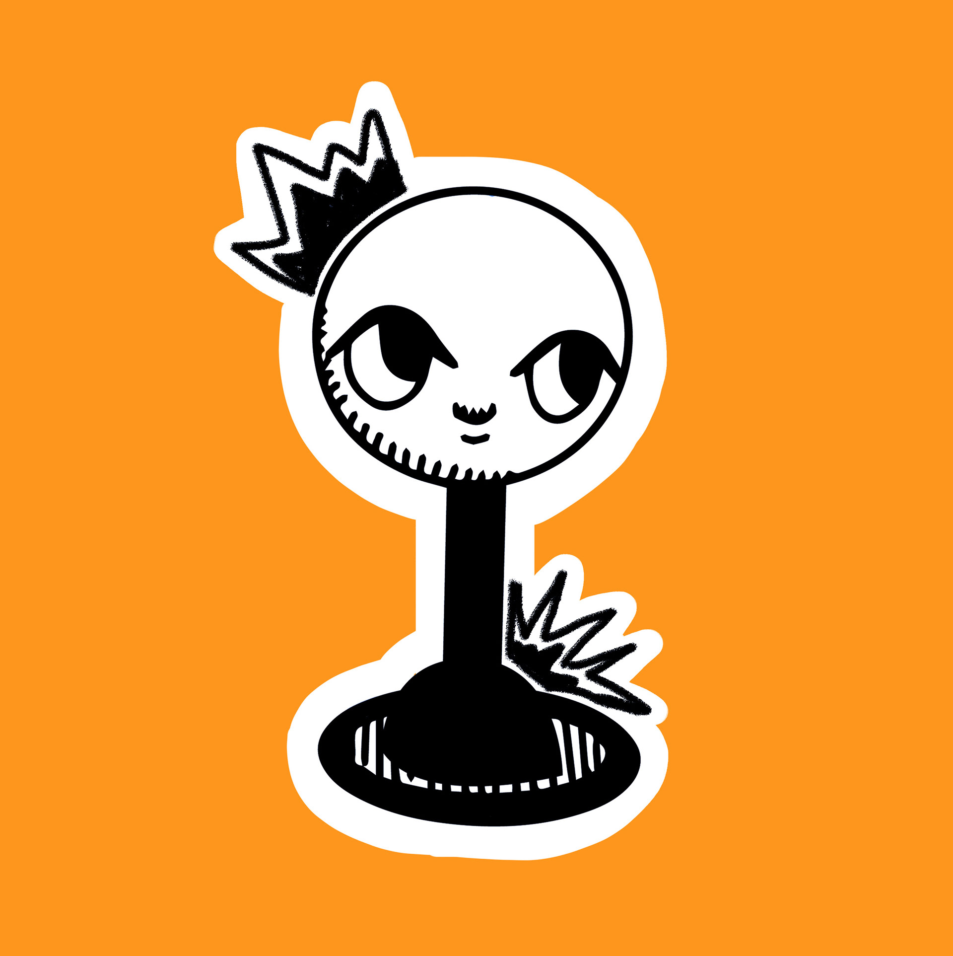 B+W Joystick Sticker