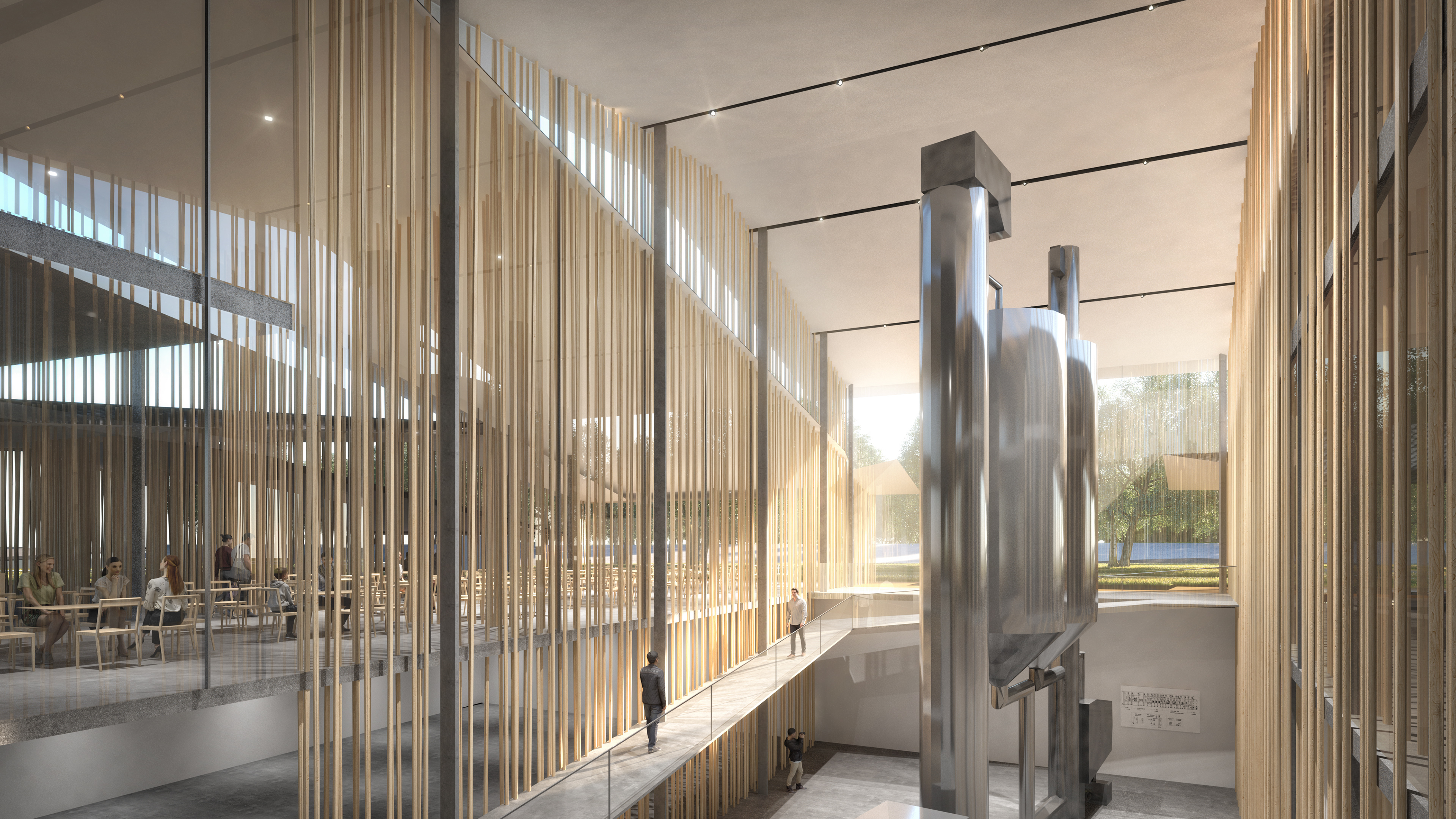 Natural light brights up the interior of a factory