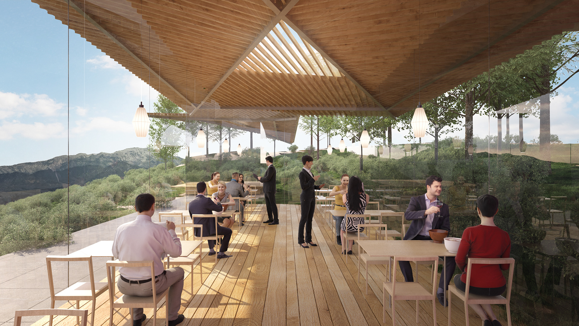 A cafe well embedded in nature