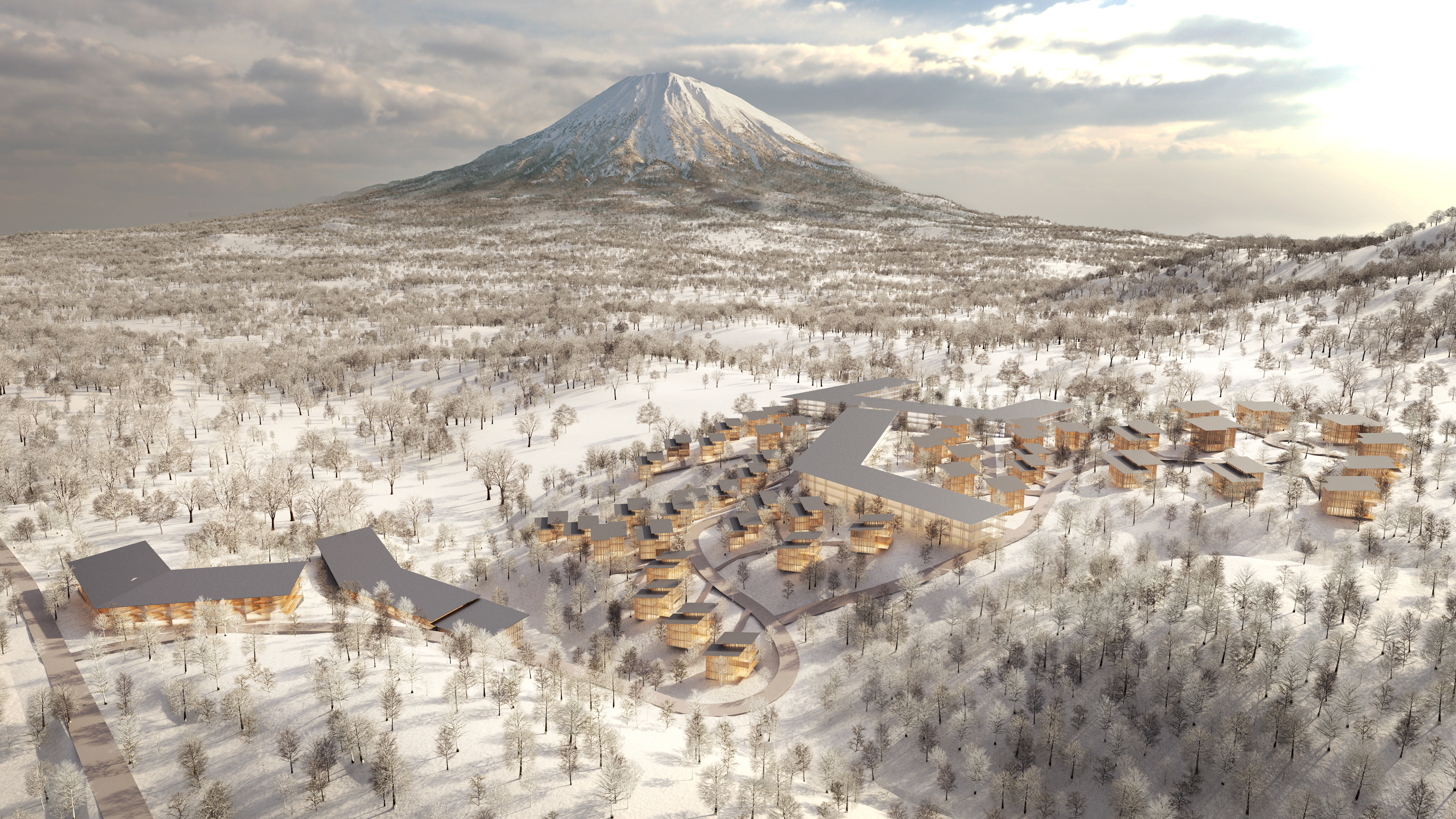A villa on a snowy mountain (Winter season)