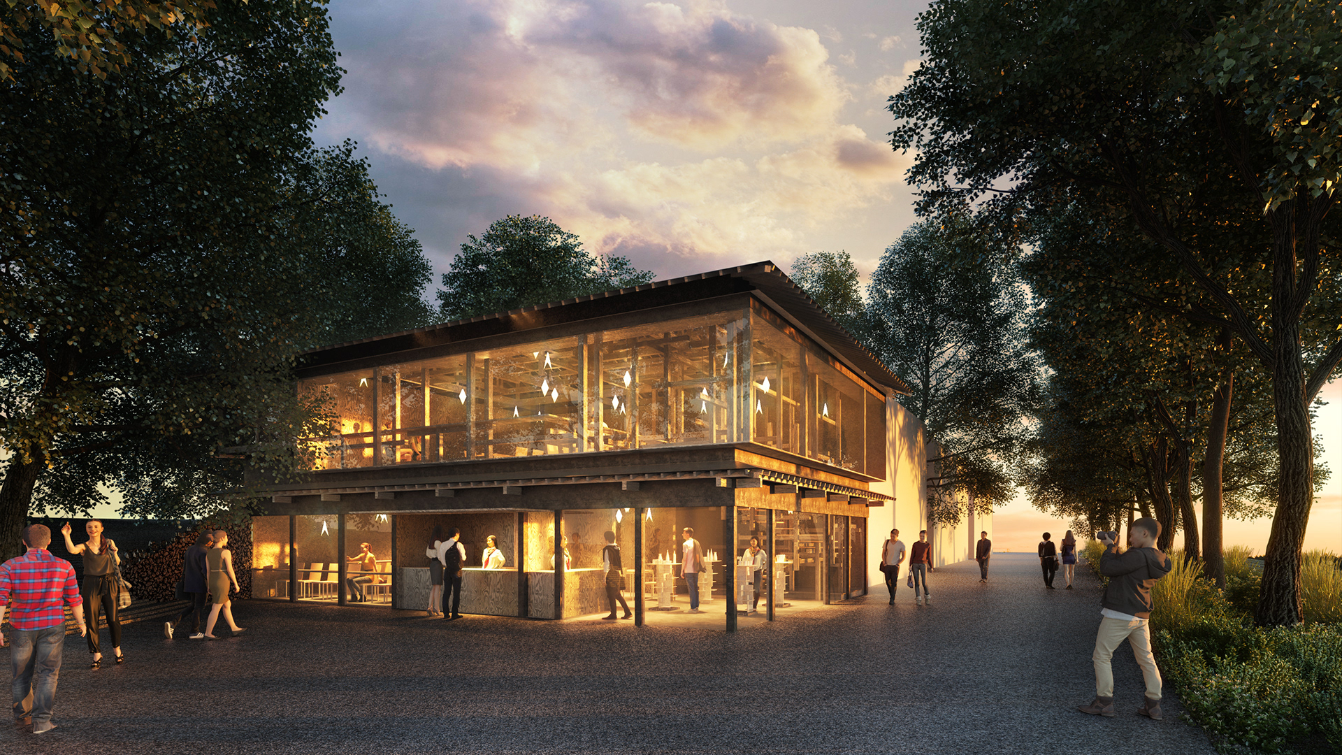 A reformed restaurant lights up the evening