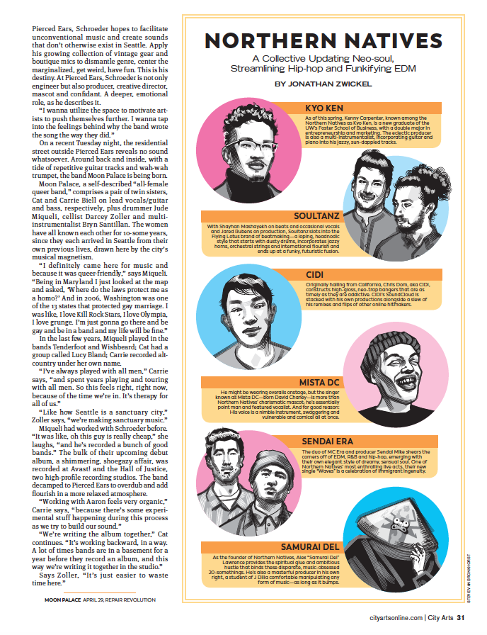 In-situ example of a series of vector portraits.