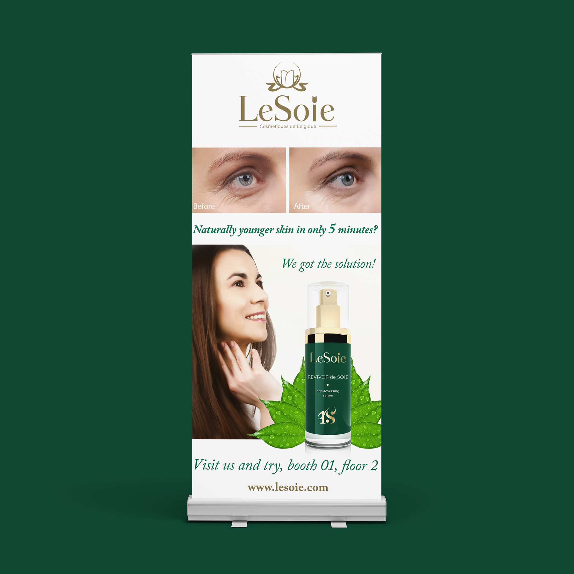 Roll up informacyjny LeSoie Cosmetics BVBA - targi BWME UAE Dubai