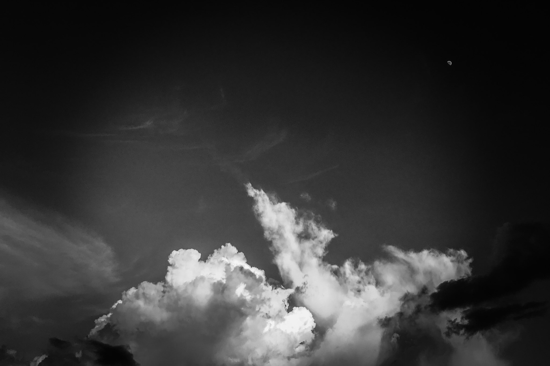 Clouds and the Moon