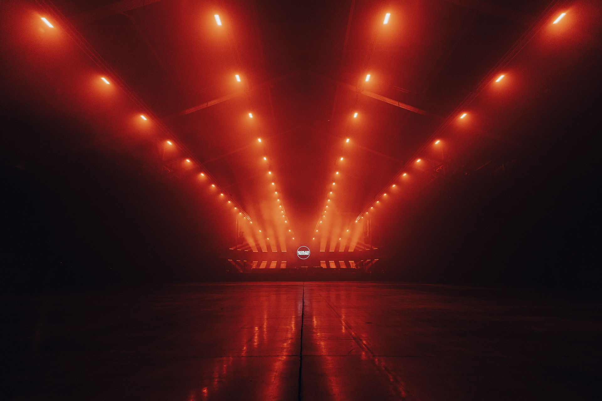 Calm before the storm at Hall Tony Garnier hosting Boiler Room party in Lyon