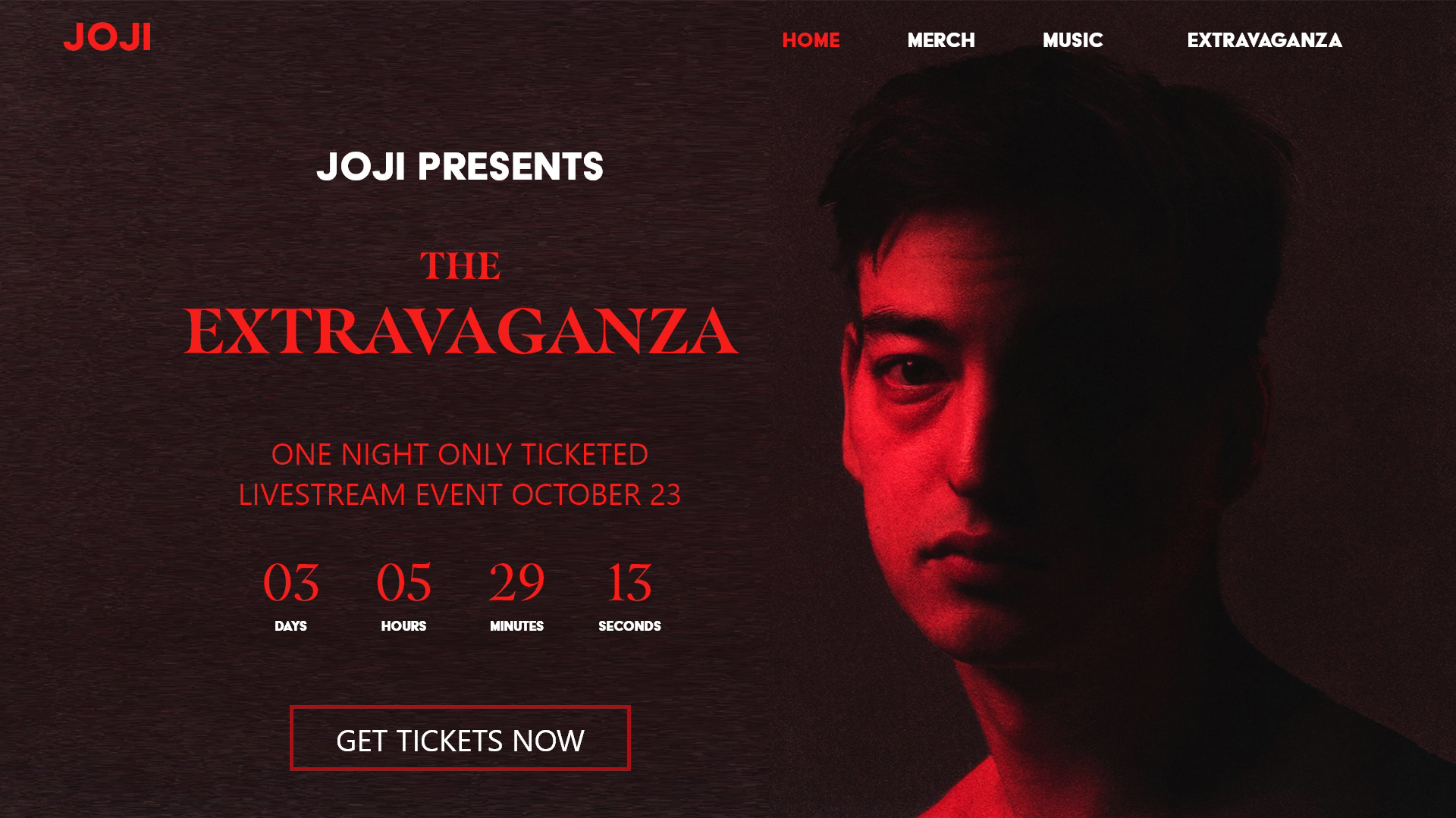 Joji Landing page