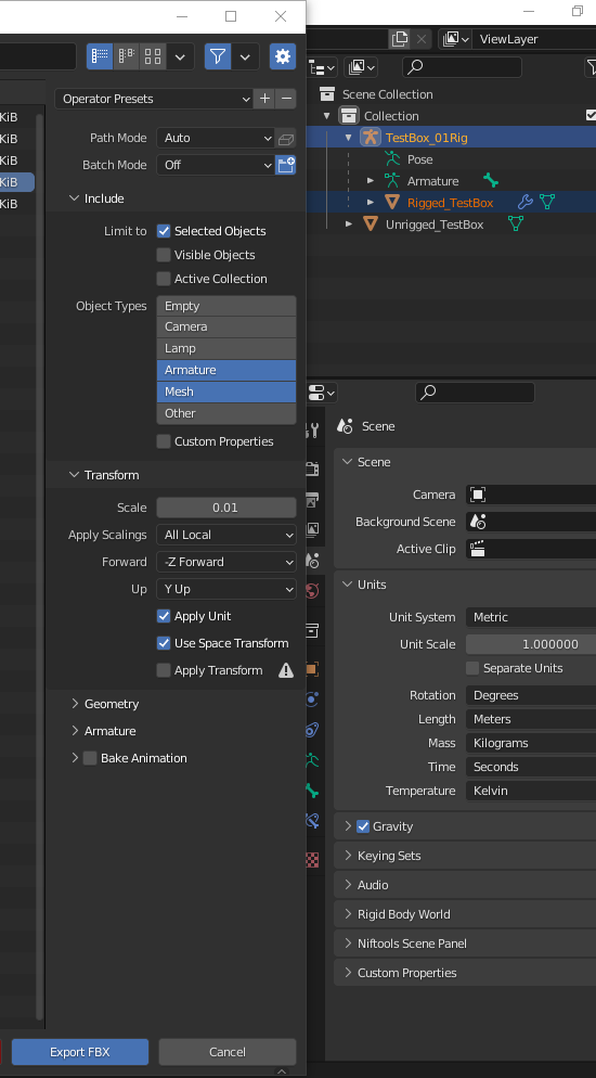 Changing the scale in export settings instead