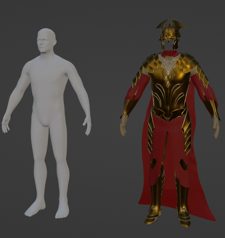 Character_high & Basemesh (Rendered ID)