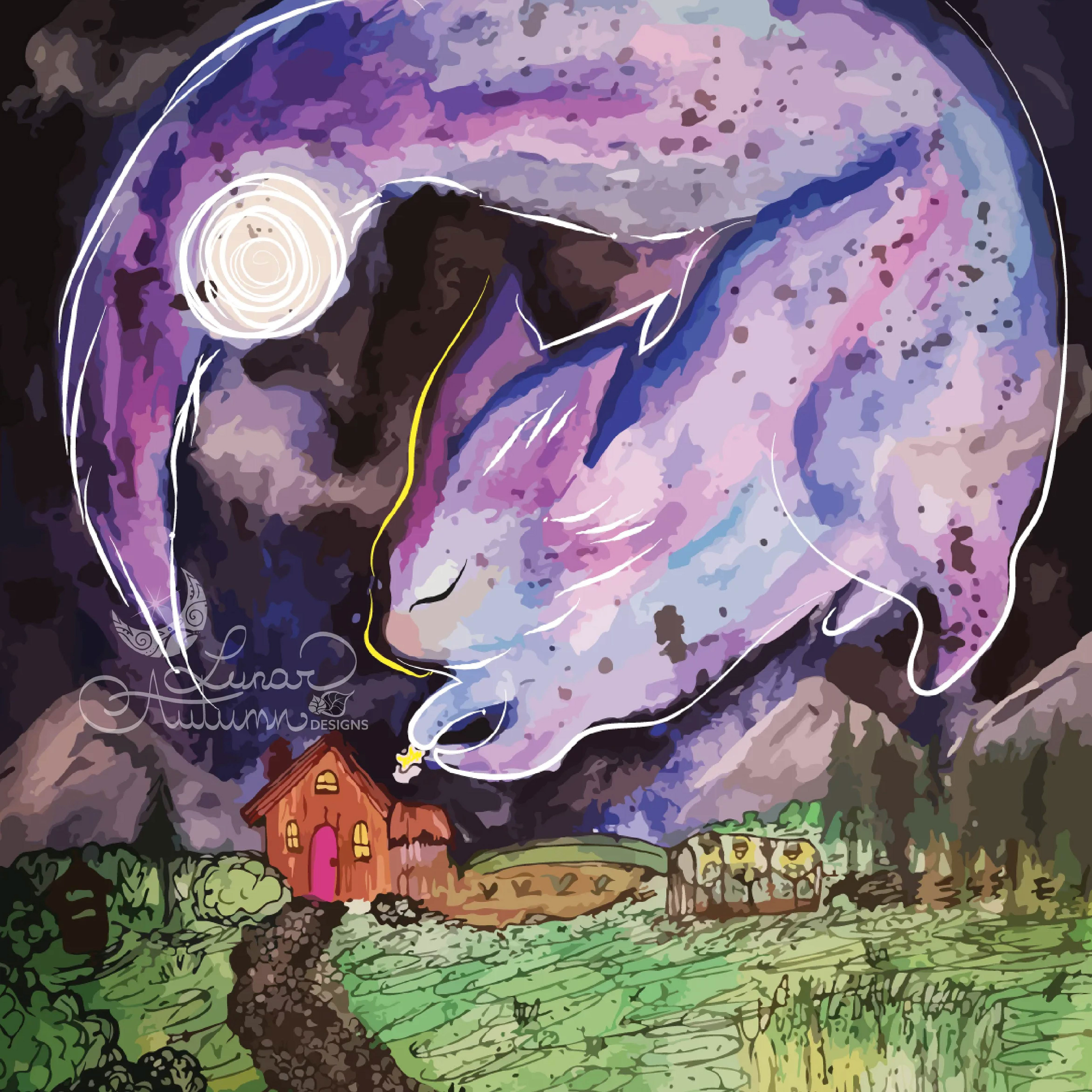 Watercolour and digital Skyfox