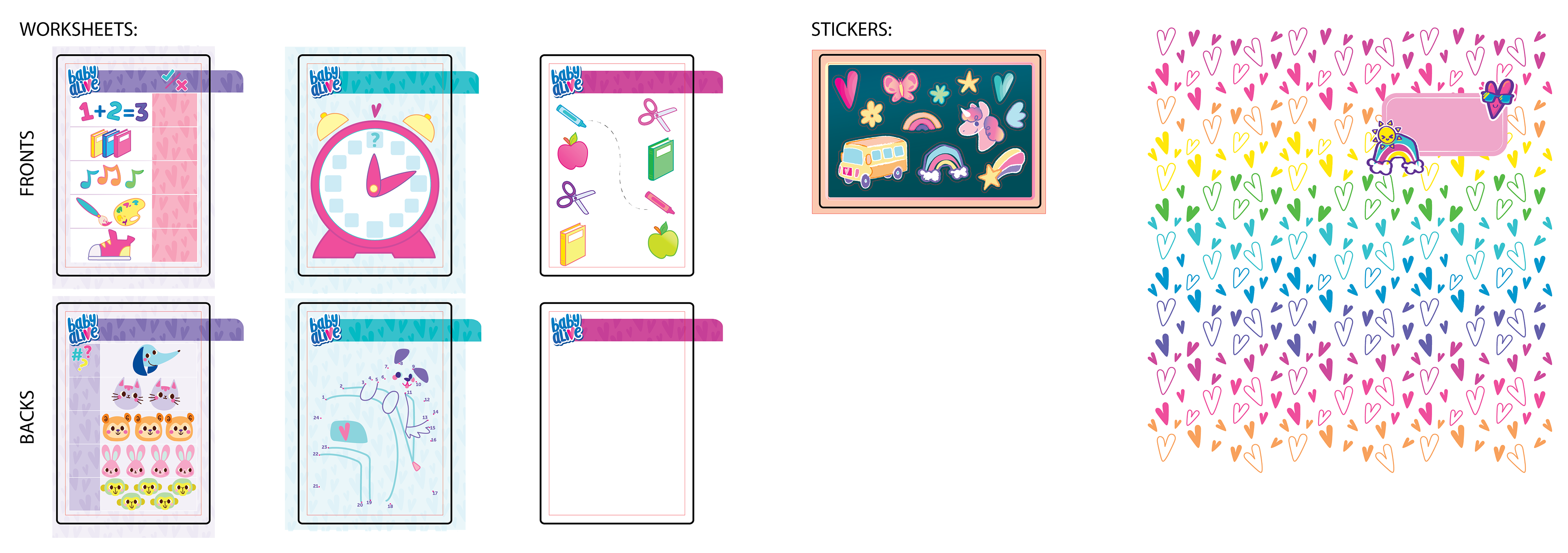 Final vector art for the stickers and worksheets