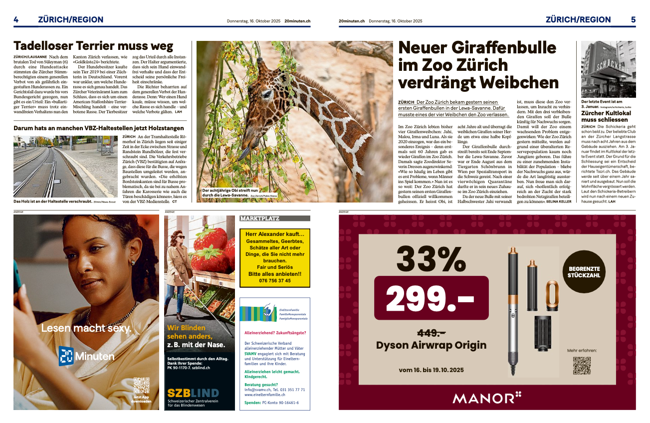 20 Minuten 16.10.25 © 20 Minuten / Zoo Zürich / Fabio Süess