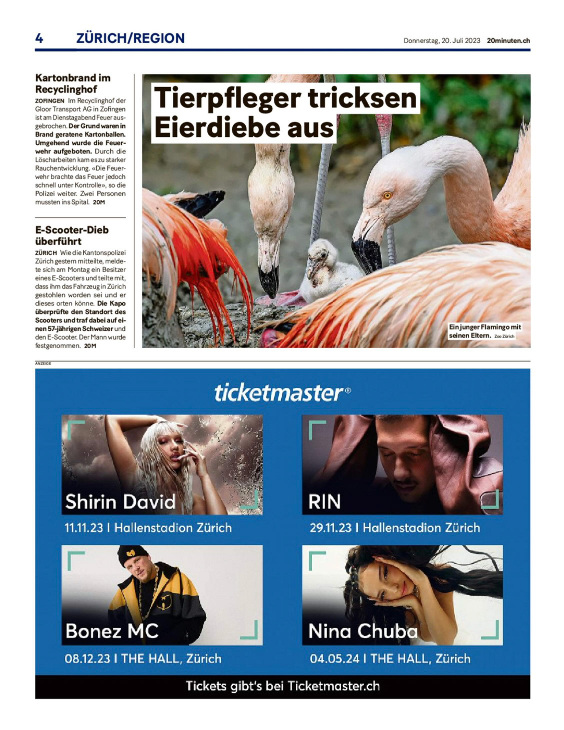 20 Minuten 20.07.23 © 20 Minuten / Zoo Zürich / Fabio Süess