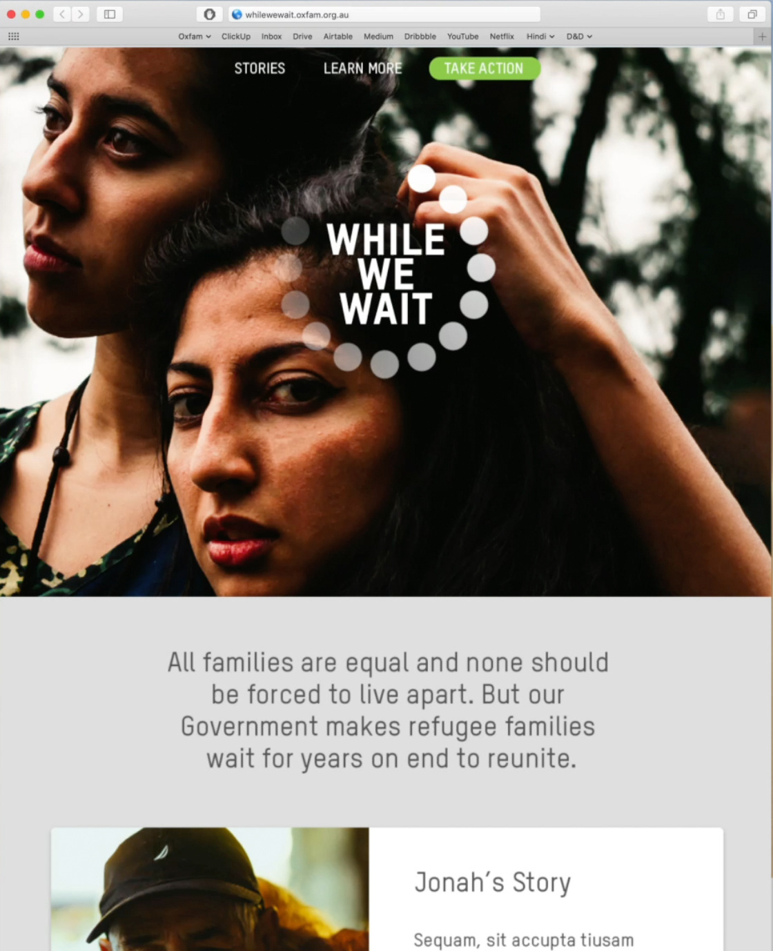 Landing page design
