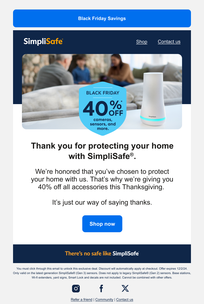 SL: Happy Thanksgiving from SimpliSafe®.