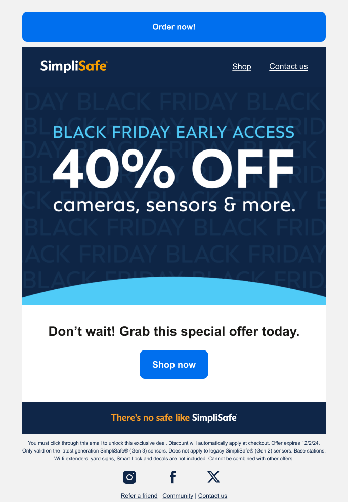 SL:SimpliSafe®: Black Friday Early Access Sale.